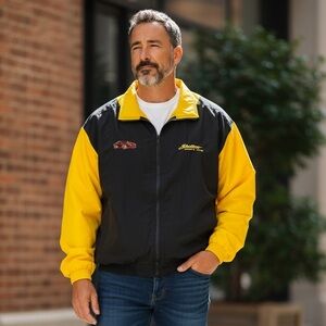 Selby Men's Black and Yellow Windbreaker